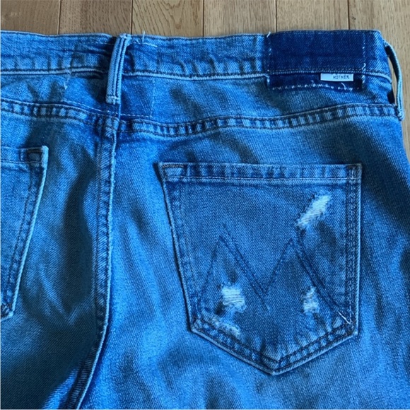 📌Mother Superior The Flirt Fray Straight Jeans in Cold Feet w/Whiskering - Picture 8 of 10